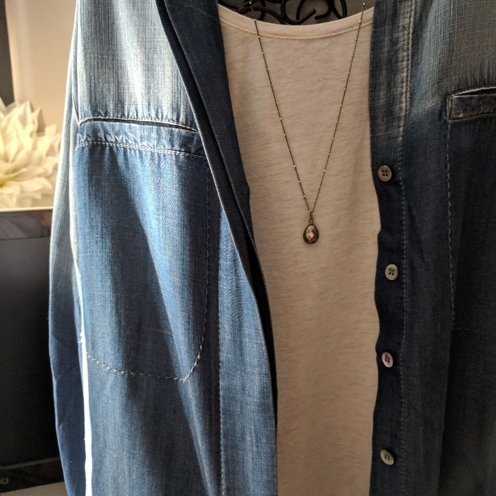 Super Soft Denim Top! Super Cute! View 4